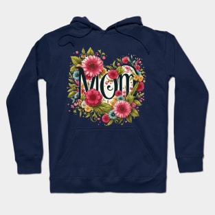 Worlds Best Mom Heart and Flowers Hoodie